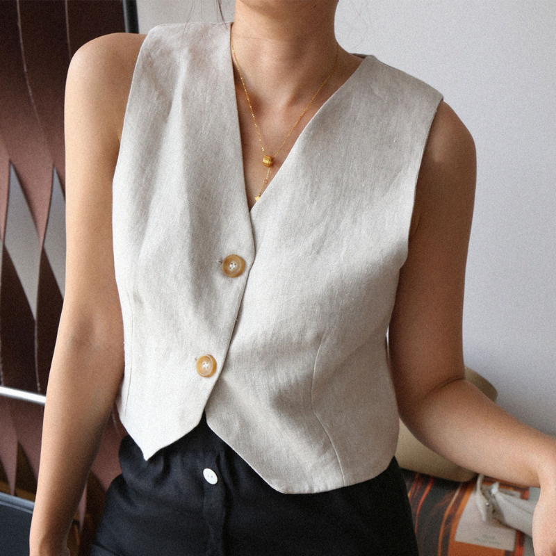 100% Hemp Crop Vest|Handmade&Sustainable Hemp Clothing