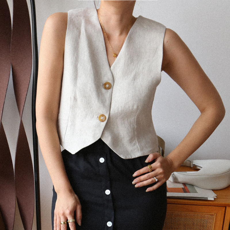 100% Hemp Crop Vest|Handmade&Sustainable Hemp Clothing