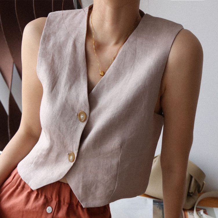 100% Hemp Crop Vest|Handmade&Sustainable Hemp Clothing