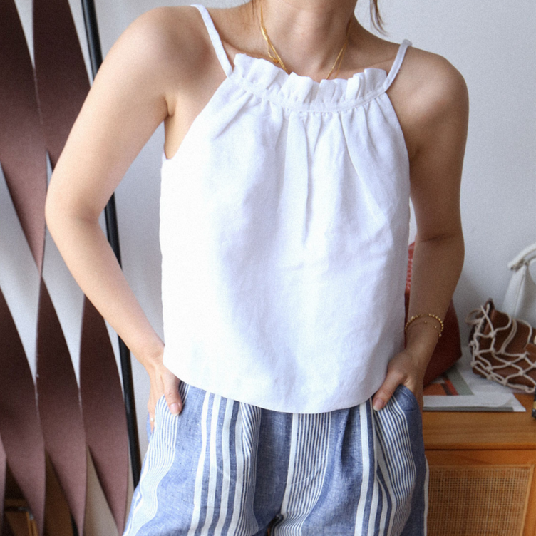 100% Hemp Halter Cami|Handmade&Sustainable Hemp Clothing