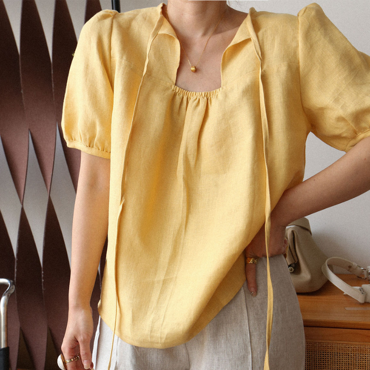100% Hemp Reversible Blouse|Handmade&Sustainable Hemp Clothing