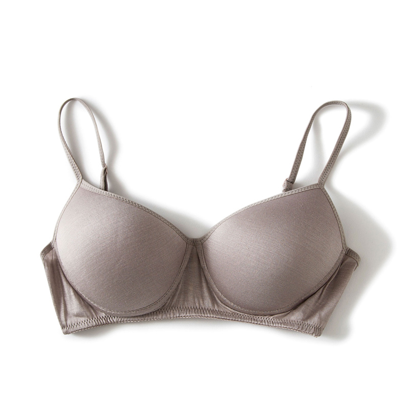 100% Silk Bra-Grey|Classic&Ethical Silk Collection